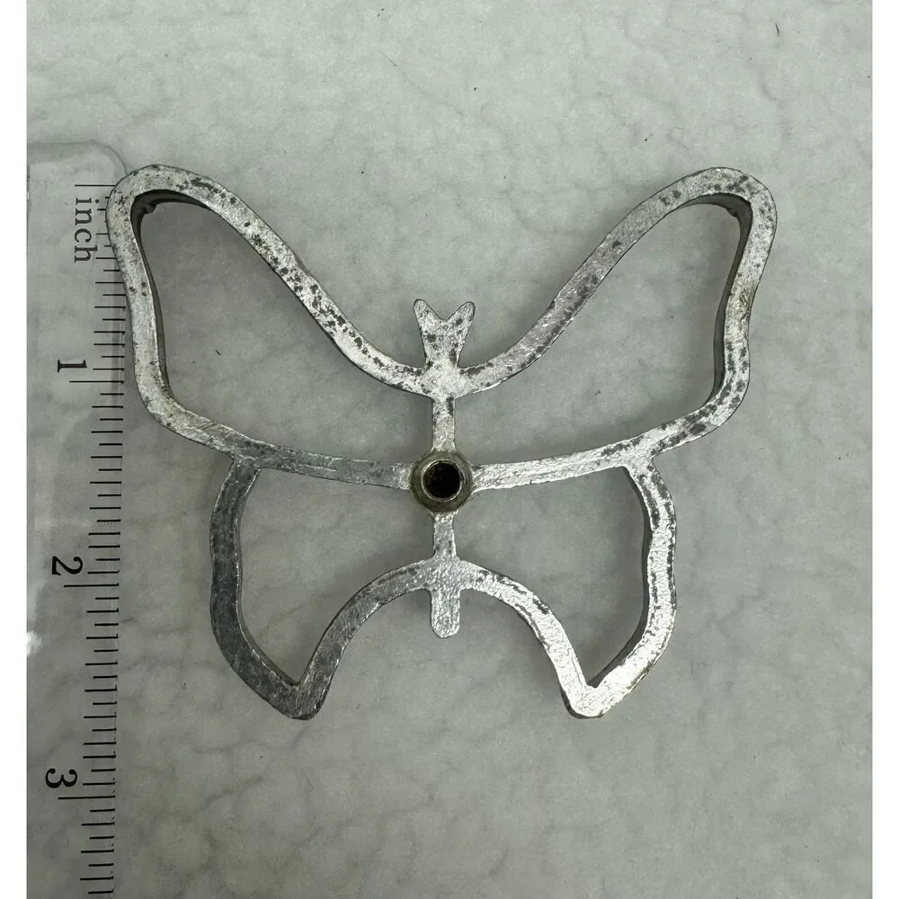 Vintage Metal Cookie Cutters Rosette Butterfly Flower Baking Stamps Set‎ Of 3
